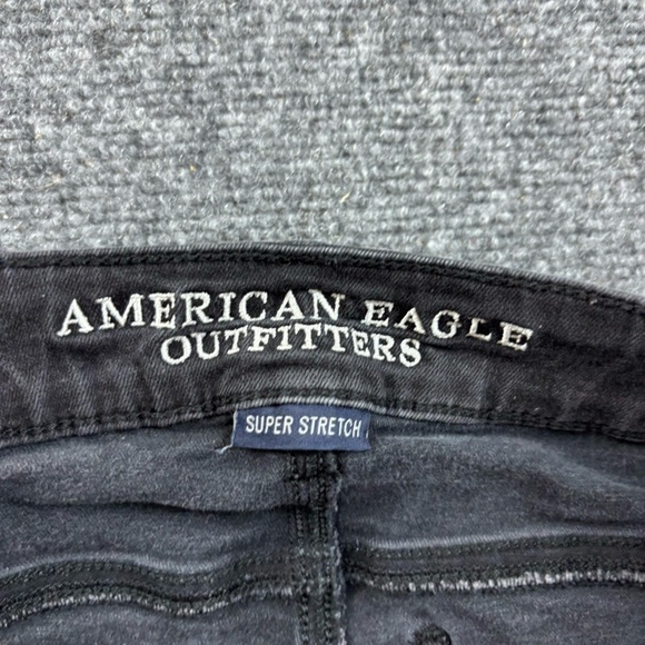 AMERICAN EAGLE Women’s Black AEO Denim Super Stretch Jeggings distressed… - Picture 9 of 9